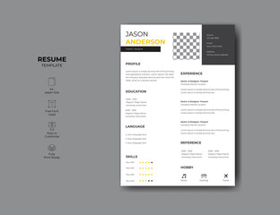 CV / resume template.vector minimalist CV / resume design.