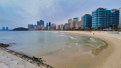 Naklejka premium Scenery of haeundae beach, Busan, South Korea, Asia