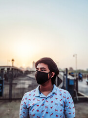 portrait of a person wearing Mask on street