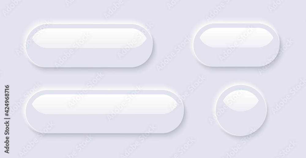 Poster buttons for user interface, simple modern design for mobile, web, social media, business. neumorphis