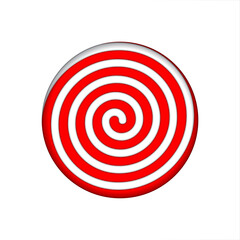 Red White Lollipop Circle Spiral Vector Illustration
