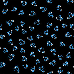 Line Rooster weather vane icon isolated seamless pattern on black background. Weathercock sign. Windvane rooster. Vector