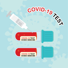ฺBlood test tube of coronavirus patients in vitro to invent vaccine.