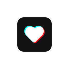 Heart button icon, social media modern design button