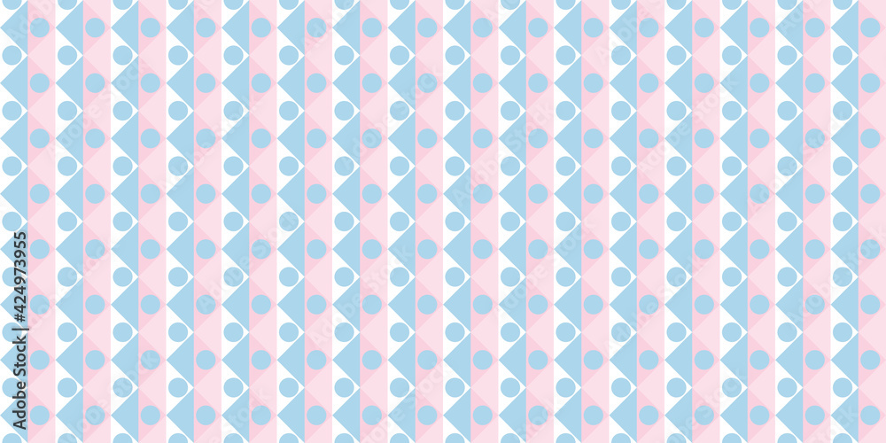 Poster Triangles, dots seamless geometric repeat pattern background