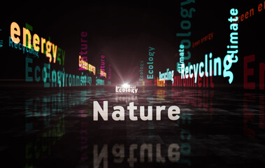 Ecology nature and environment text abstract concept illustration