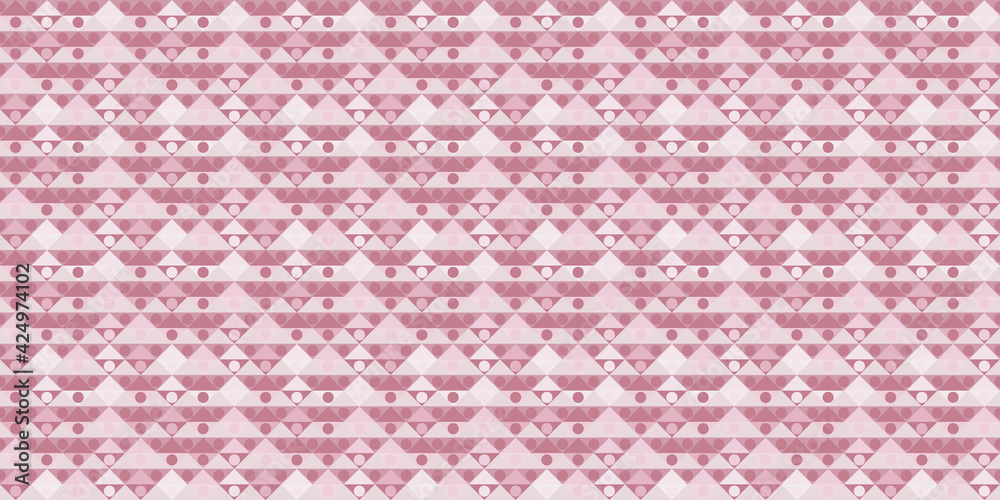 Poster Triangles, dots seamless geometric repeat pattern background