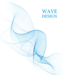 Abstract vector background, transparent waved lines for brochure, website, flyer design. Blue wave.