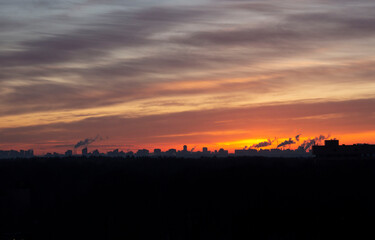 Sunrise in the city. 