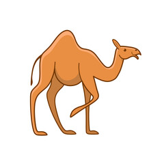 Cartoon camel, cute character for children. Vector illustration in cartoon style for abc book, poster, postcard. Animal alphabet - letter C.