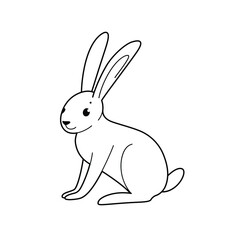 Cute hare - cartoon animal character. Vector illustration in flat style isolated on white background.