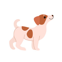 Jack russell terrier. Cute dog character. Vector illustration in cartoon style for poster, postcard.