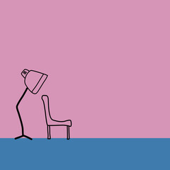 Hair dryer vector picture in hair salon.