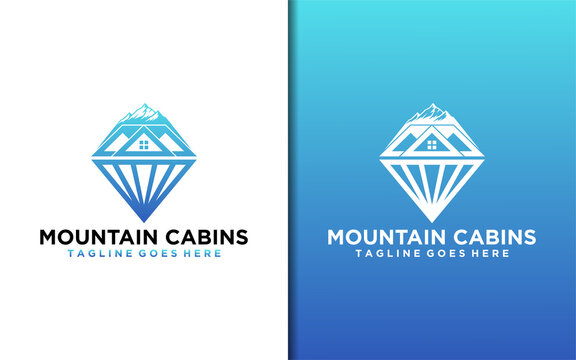 Mountain Diamond logo design illustration