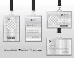 Corporate ID Card Design Template. Modern Horizontal and Clean black Identity Cards with CMYK colors. Vector EPS	