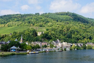 Fototapeta na wymiar Town of Traben-Trarbach at Mosel River in Germany