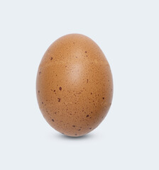 One brown chicken egg isolated on white background and clipping path