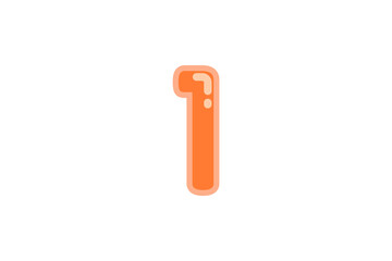 1 one number orange vector jelly glossy bright typography for web holiday event