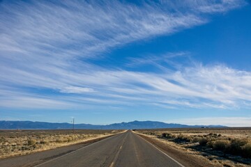 Fototapeta na wymiar Empty road near Taos New Mexico