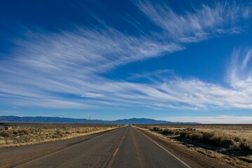 Fototapeta na wymiar Empty road near Taos New Mexico