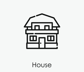 House vector icon.  Editable stroke. Linear style sign for use on web design and mobile apps, logo. Symbol illustration. Pixel vector graphics - Vector