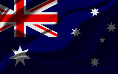 Background with flag of Australia and Barbuda with waves