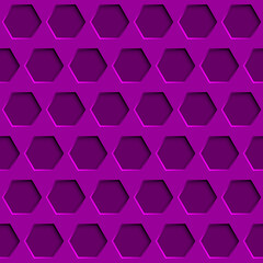Abstract seamless pattern with hexagon holes in purple colors