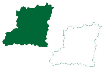 Karnal district (Haryana State, Republic of India) map vector illustration, scribble sketch Karnal map