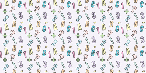 Back to school seamless repeat pattern vector background