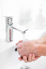 thorough hand washing with soap and water to prevent coronavirus - Image