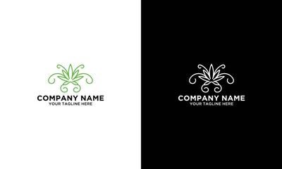 cannabis line vector logo graphic modern