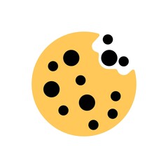Simple browser cookie thin line icon in color. Symbol of round chocolate cookie. Isolated on white. Trendy flat illustration for: logo, app, graphic, design, web, site, ui, ux, logotype. Vector EPS 10