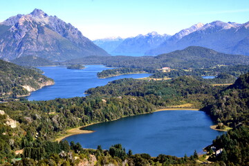 Fototapeta na wymiar Lakes region, of glacial origin and surrounded by the Andes and Tronador mountain range