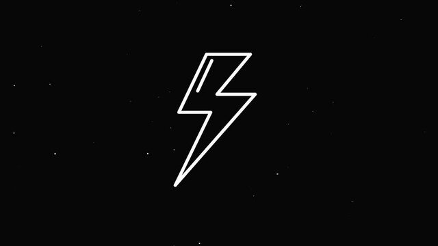 Light bolt icon Vintage noise, glitch Bad Signal Animation.