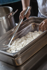The process of creating fresh mozzarella cheese
