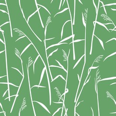 Seamless green vector pattern with grass. For design, scrapbooking, and textiles