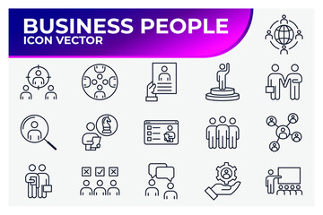 Set of Business People icon. human resources, office management pack symbol template for graphic and web design collection logo vector illustration