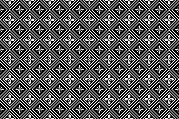 Seamless pattern repeating design with geometric shapes.