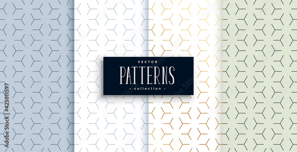 Poster set of four minimalist geometric pattern design