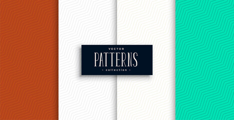 minimalist chevron pattern set of four