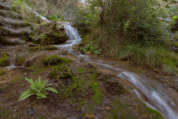 Pequeña cascada cerca de la población de Chera, en la provincia de Valencia. Comunidad Valenciana. España. Europa