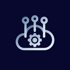 cloud computing icon on dark