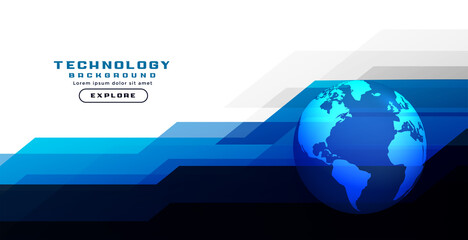 business banner with earth globe shape