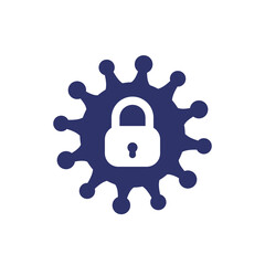 lockdown icon, virus restrictions vector