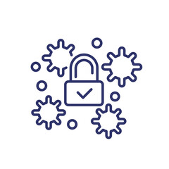 lockdown line icon on white