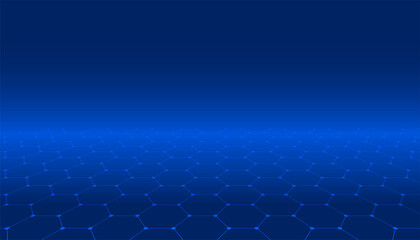 hexagonal perspective pattern blue background