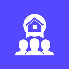 tenants or house residents vector icon