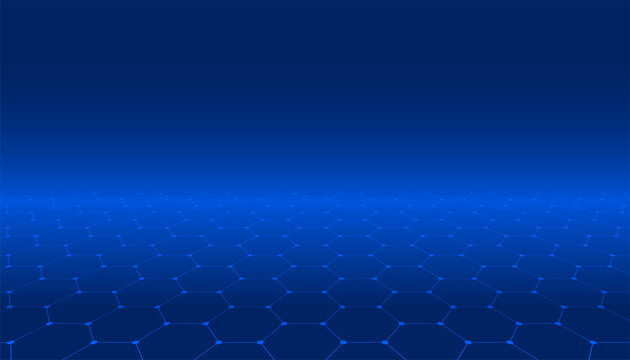 hexagonal perspective pattern blue background