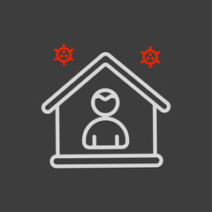 I stay at home vector icon coronavirus prevention