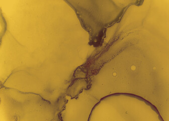 Black and Yellow Abstract Acrylic Backdrop. Color Fluid Background. Watercolor Liquid Effect. Golden Ink Splash. Abstract Acrylic Surface. Dark Flow Background. Black and Yellow Abstract.